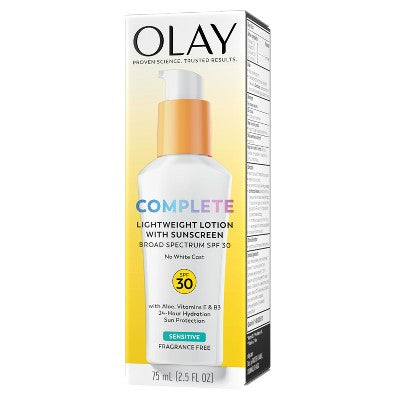 Olay Complete Lotion Moisturizer Sensitive Skin SPF 30 2.5 fl oz - Imperfect Box