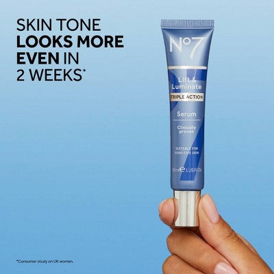 No7 Lift; Luminate Triple Action Face Serum 1.69 fl oz - Imperfect Box