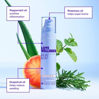 Love Wellness Bye Bye Bloat Detoxifying Body Oil 3.38 fl oz - Imperfect Container