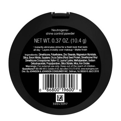 Neutrogena Shine Control Mattifying Face Powder Light Beige 0.37oz - Imperfect Container