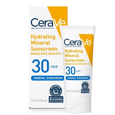 CeraVe Hydrating Mineral Face Sunscreen Lotion & SPF 30 2.5oz - Imperfect Box