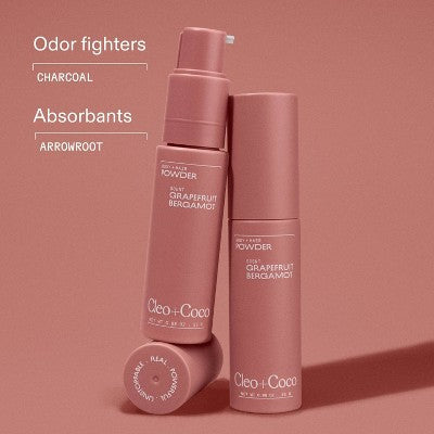 cleo+coco. Body and Hair Antiperspirants and Deodorant Powder Grapefruit Bergamot 0.88oz - New