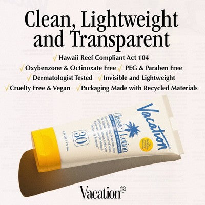 Vacation Classic Lotion SPF 30  6 fl oz - Imperfect Container