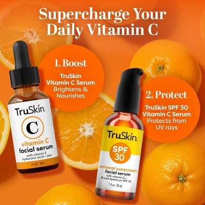 TruSkin Mineral Sunscreen Facial Serum with Vitamin C SPF 30 1 fl oz - New
