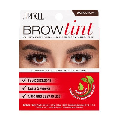 Ardell Brow Tint Kit Dark Brown: Eyebrow Enhancer Cream Formula - Imperfect Box