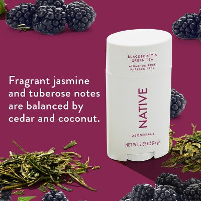 Native Solid Deodorant for Women & Men Blackberry & Green Tea 2.65oz - Imperfect Container