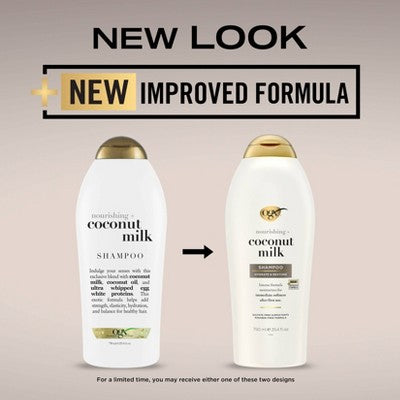 OGX Nourishing Coconut Milk Moisturizing Shampoo 25.4 fl oz - Imperfect Container