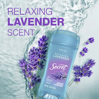 Secret Fresh Clear Gel Deodorant  Relaxing Lavender 2.6oz/2pk - Imperfect Box