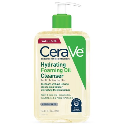 CeraVe Hydrating Foaming Cleansing Oil Face Wash 16 fl oz - Imperfect Container