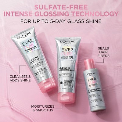 L'Oreal Paris EverPure Sulfate Free Glossing Conditioner with Glycolic Acid 6.8 fl oz - New