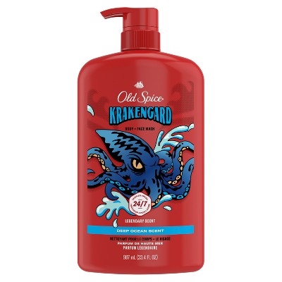 Old Spice Krakenguard Body+Face Wash  Deep Ocean Scent 33.4 fl - New