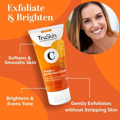 TruSkin Vitamin C Brightening Gentle Face Scrub 4oz - New