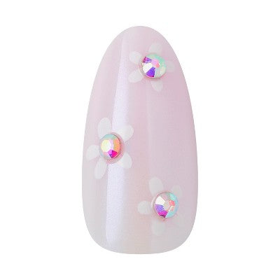 Kiss Glam Jeweled Press-On Fake Nails Medium Almond Breeze of Bliss 35ct - Imperfect Box