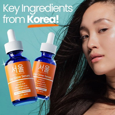 Seoul Ceuticals Korean Skin Care K Beauty 20% Vitamin C Hyaluronic Acid Serum + CE Ferulic Acid Provides Potent 1oz - Imperfect Box