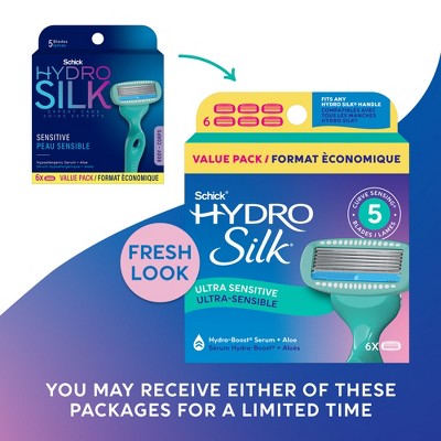 Schick Hydro Silk Sensitive Women's Razor Blade Refills 6 ct - Imperfect Box