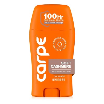 Carpe Women's 100H Sweat & Odor Control Deodorant Soft Cashmere 1.76oz - New
