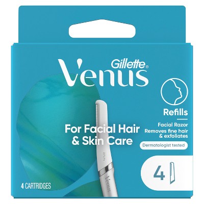 Venus for Facial Hair & Skin Care Exfoliating Dermaplaning Razor Blade Refills 4ct - New