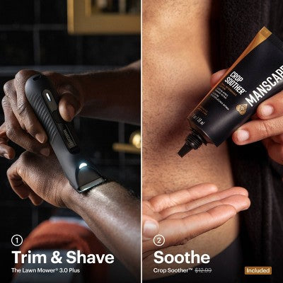 MANSCAPED The Lawn Mower 3.0 Plus Essentials Shaving Kit, SkinSafe Electric Groin and Body Hair Trimmer, Men's Grooming Gift Set - Imperfect Box