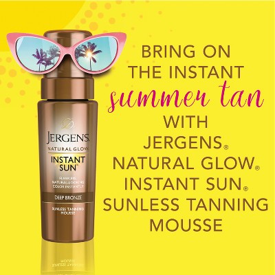 Jergens Natural Glow Instant Moisturizing Self Tanner Tanning Foam Deep Bronze 6 fl oz - New