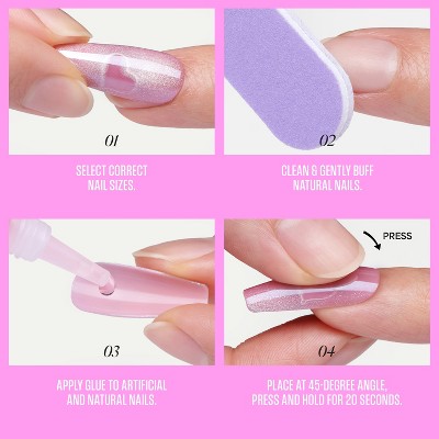 Kiss Glam Embellished Press-On Fake Nails Short Round Celestique 35ct - Imperfect Box