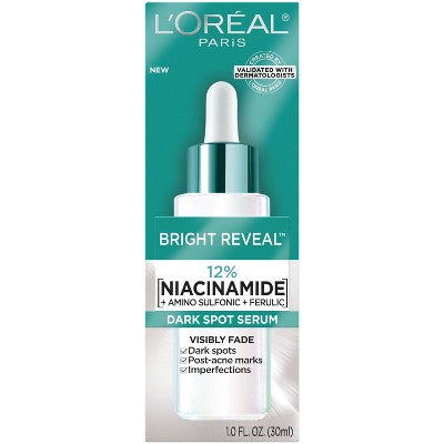 L'Oreal Paris Bright Reveal 12% Niacinamide Dark Spot Serum 1 floz - Missing Box