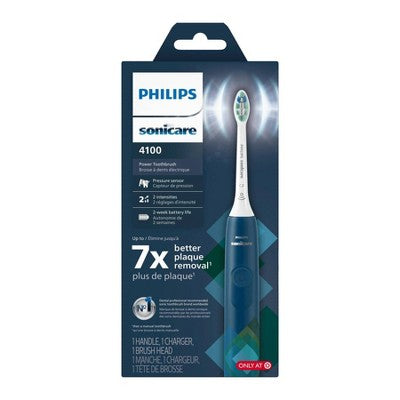 Philips Sonicare 4100 Plaque Control Rechargeable Electric Toothbrush HX3689/22 Navy - Imperfect Box