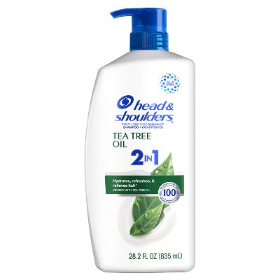 Head & Shoulders 2-in-1 Dandruff Shampoo and Conditioner, Anti-Dandruff Treatment, Tea Tree Oil for Daily Use, Paraben-Free 28.2 fl oz - Imperfect Container
