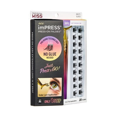 KISS Products imPRESS Press-On Self Adhesive Eyelashes Spiky 20 - New