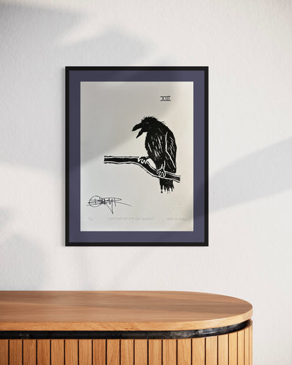 BLACK RAVEN Linoleum Print