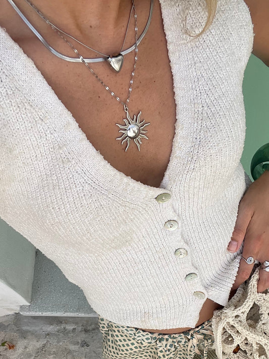 SHINE - SILVER SUN NECKLACE