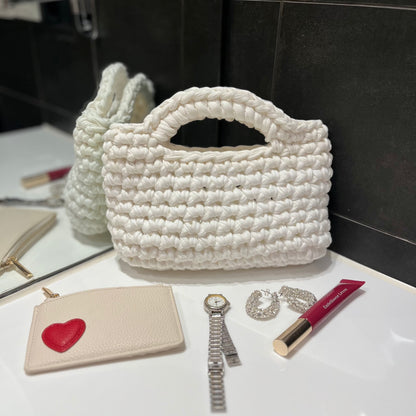 Champagne Vit glitterväska