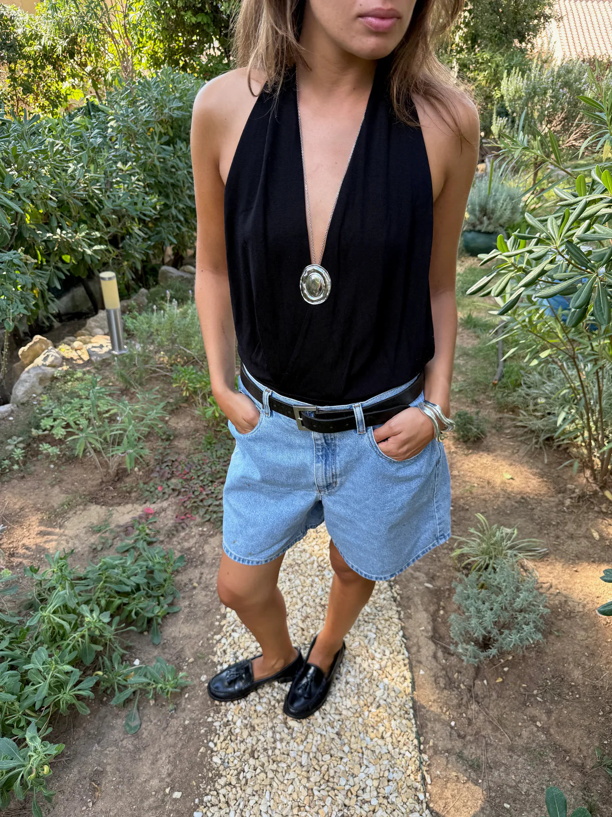 CANNES - Långt silverhalsband