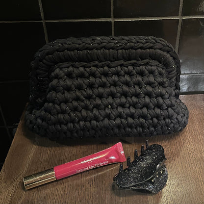 Clutch Svart glitter