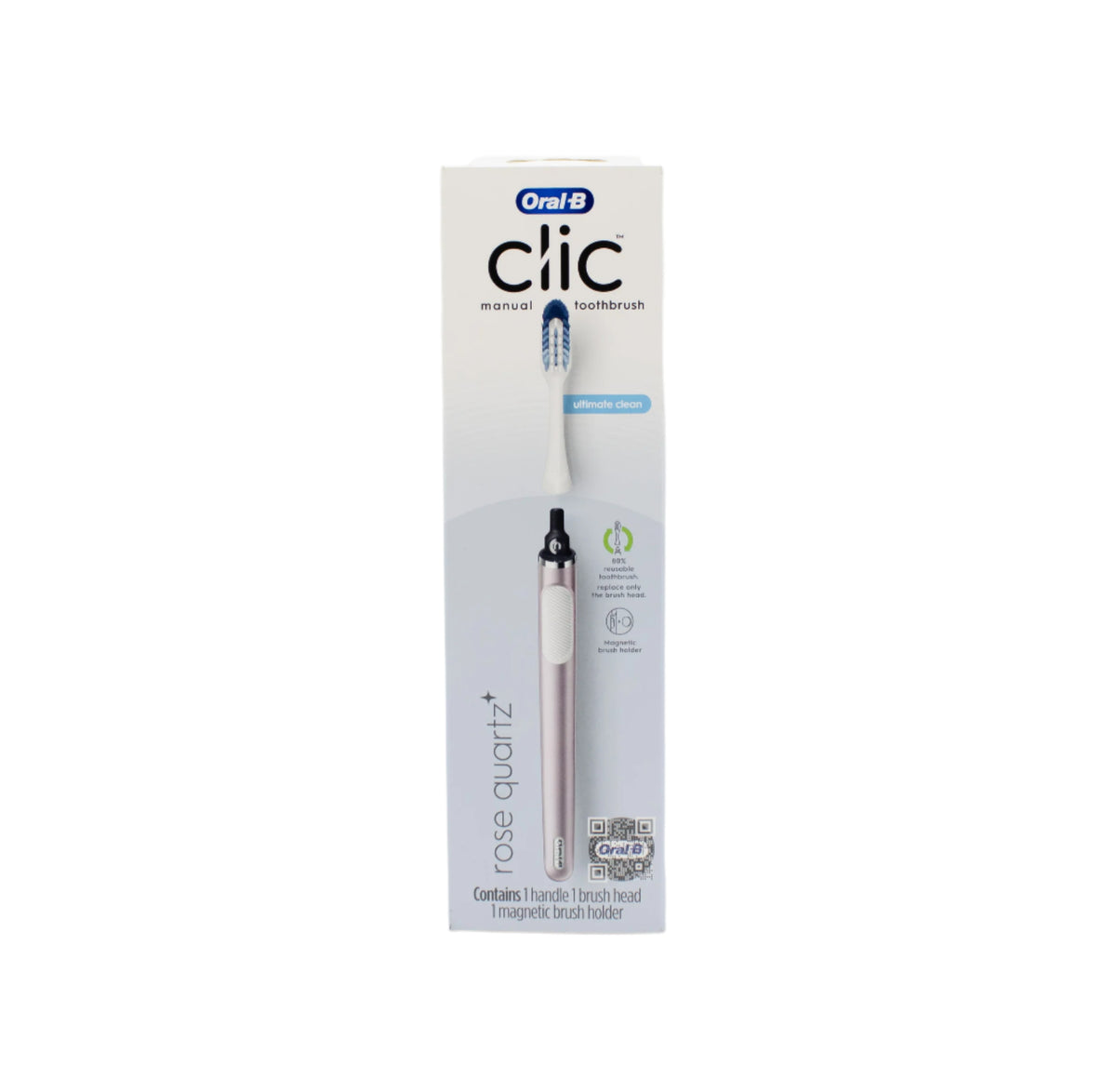 Oral-B Clic Manual Toothbrush with Replaceable Brush Head ROSE QUARTZ - New