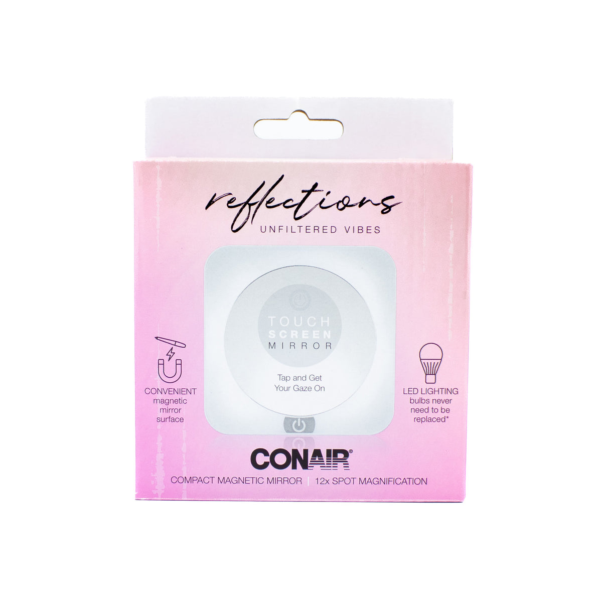 CONAIR Reflections Unfiltered Vibes LED Compact Magnetic Mirror - New