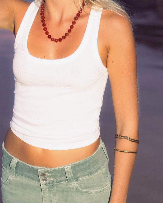 RIVIERA - Red pearl Halsband