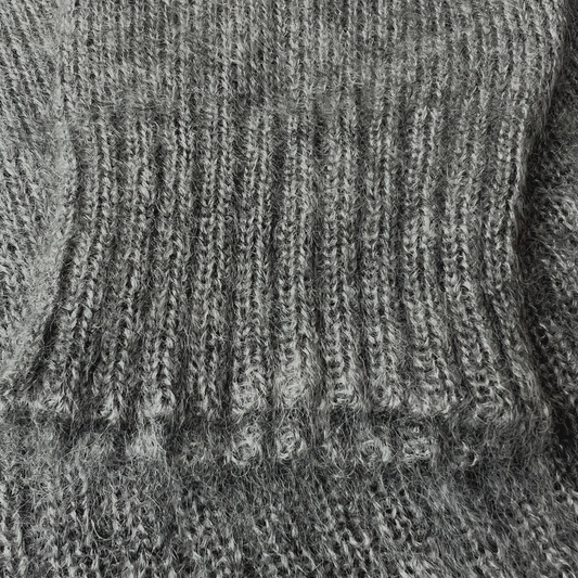 Grå Borstat Mohair & Siden Tröja