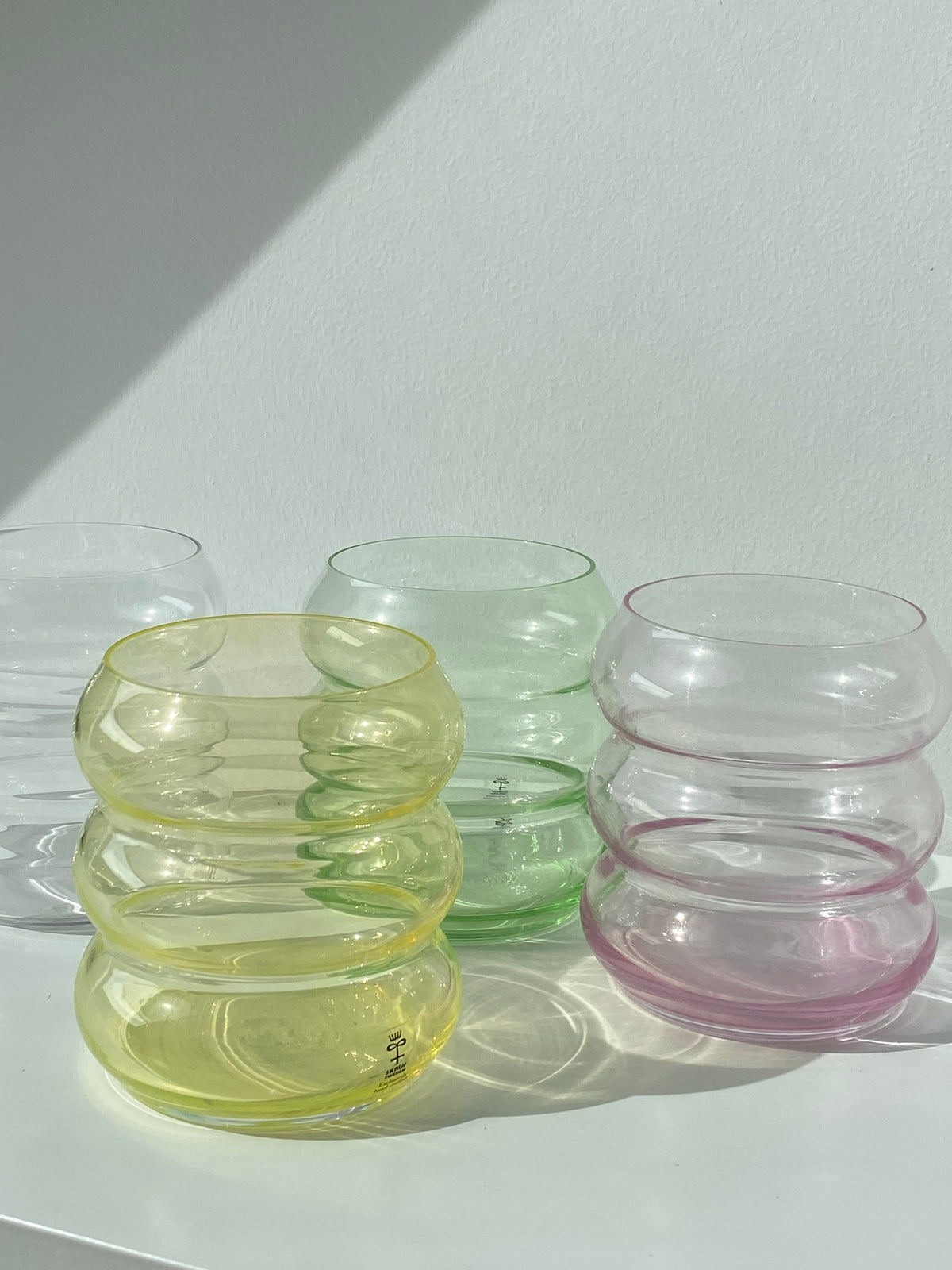 Bubblig Glas - Gul